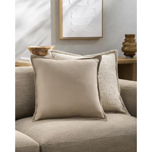 Surya Ethel ETL-002 Light Brown 18"H x 18"W Pillow Cover