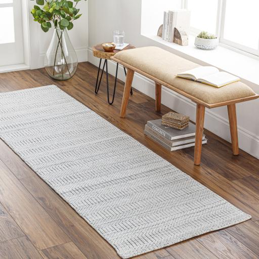 Surya Hickory HCK-2301 Charcoal Cream 15' x 50' Rug