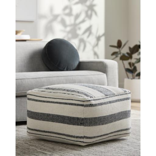 Surya Julio JUPF-001 14"H x 24"W x 24"D Pouf