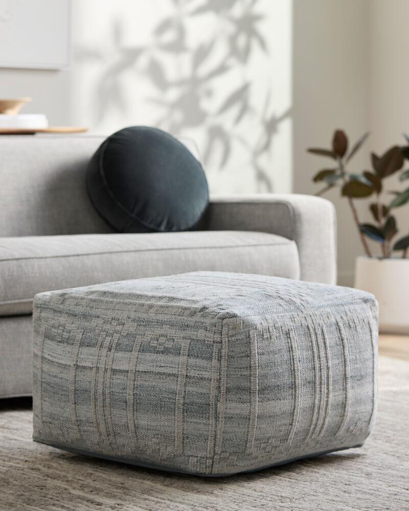 Surya Kenneth KEPF-001 14"H x 24"W x 24"D Pouf