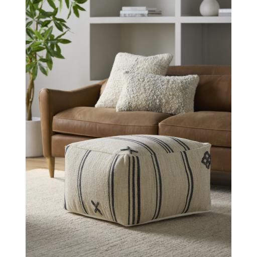 Surya Titus TTPF-001 14"H x 24"W x 24"D Pouf