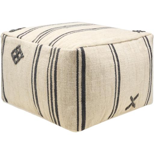 Surya Titus TTPF-001 14"H x 24"W x 24"D Pouf