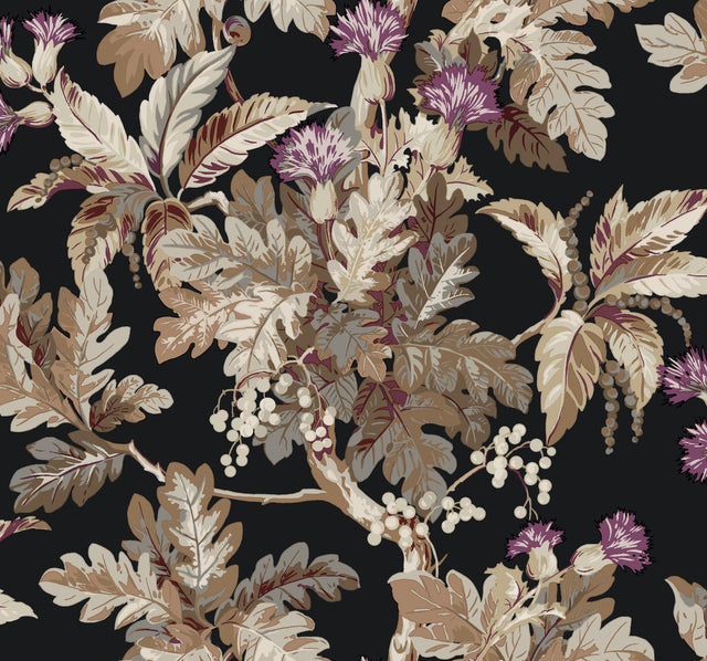 Ronald Redding Designs Briarwood Black Wallpaper