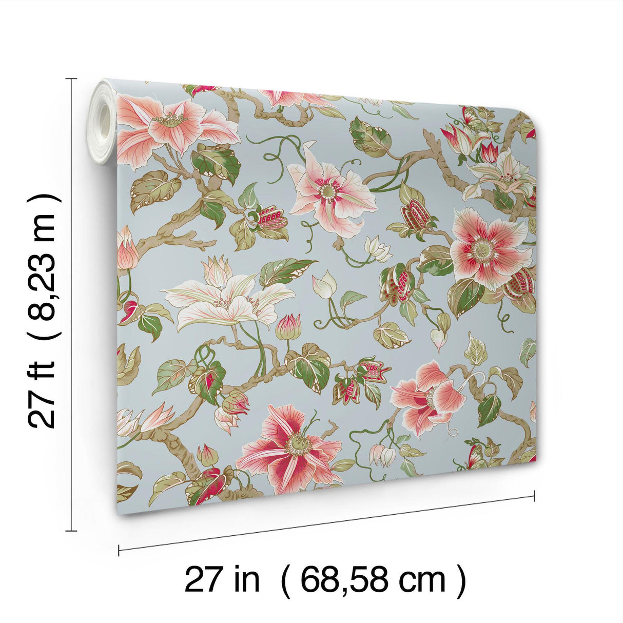 Ronald Redding Designs Marguerite Vine Blue Wallpaper