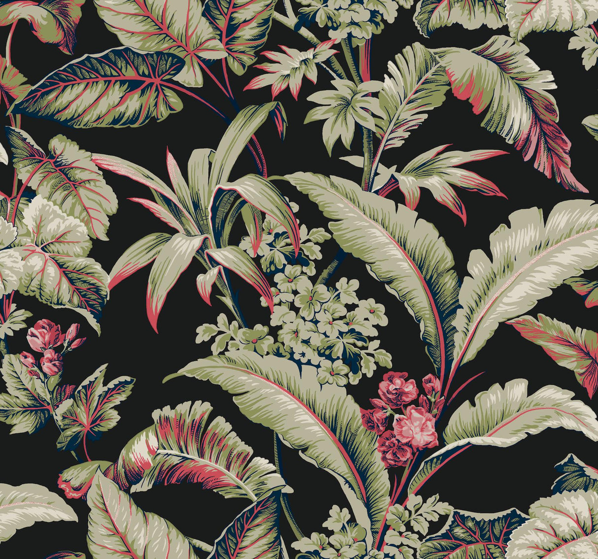 Ronald Redding Designs Mystic Isle Black Wallpaper