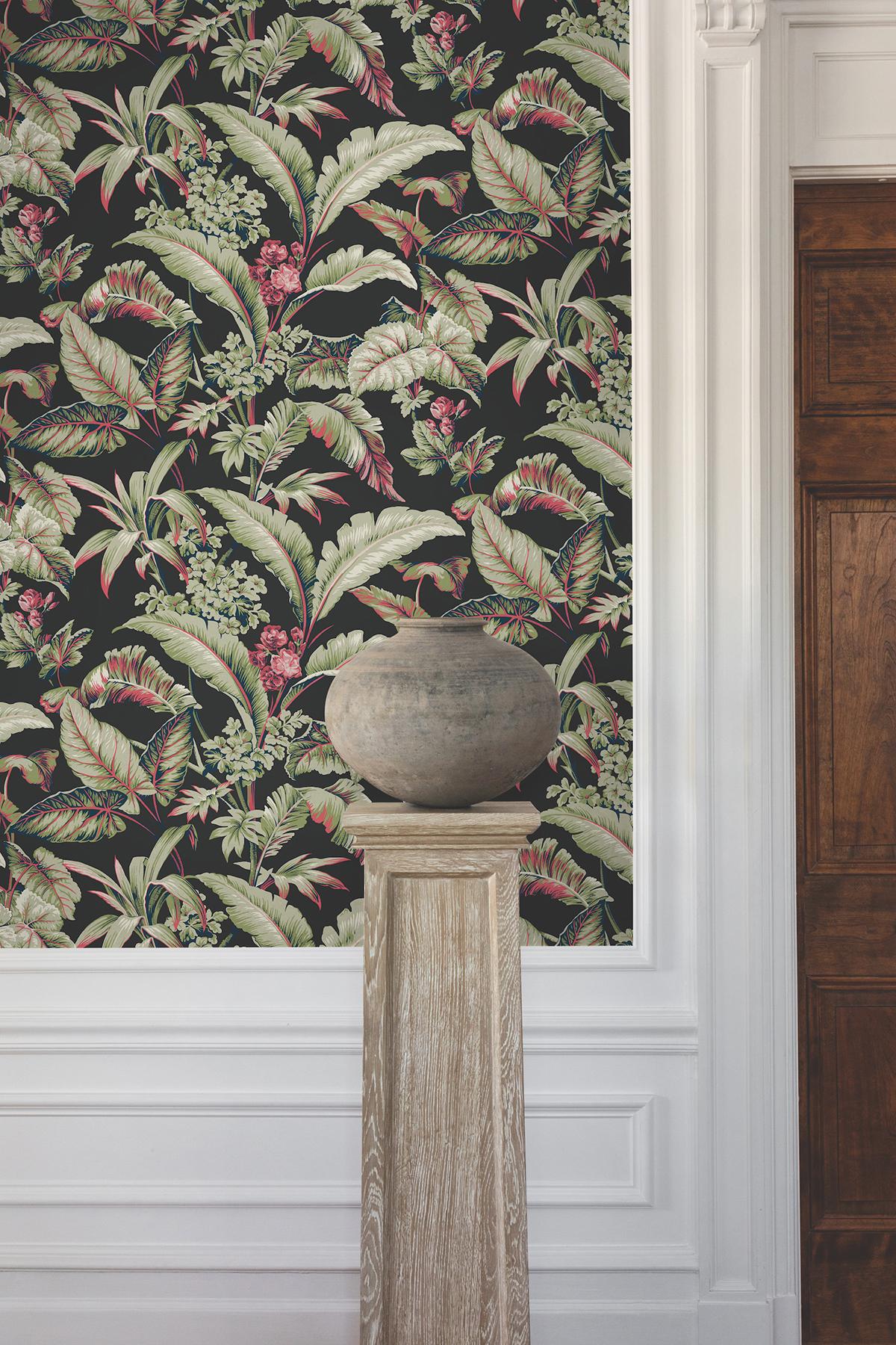 Ronald Redding Designs Mystic Isle Black Wallpaper