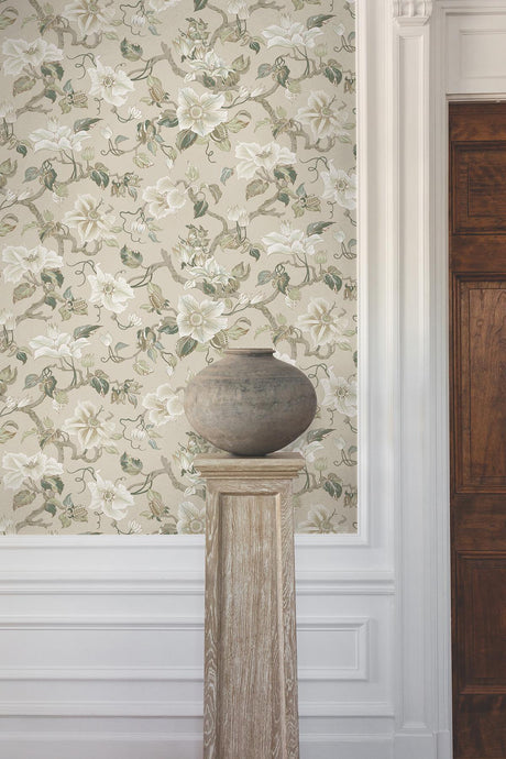 Ronald Redding Designs Marguerite Vine Neutral Wallpaper