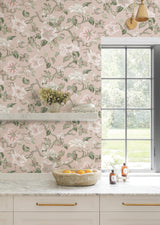 Ronald Redding Designs Marguerite Vine Pink Wallpaper