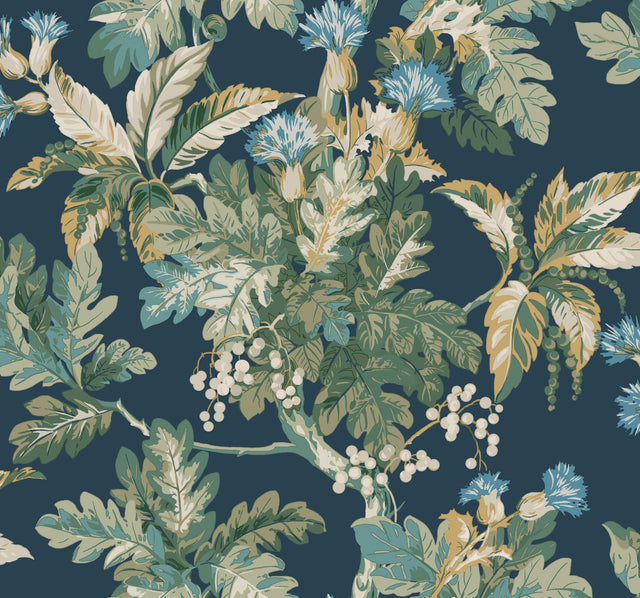 Ronald Redding Designs Briarwood Blue Wallpaper
