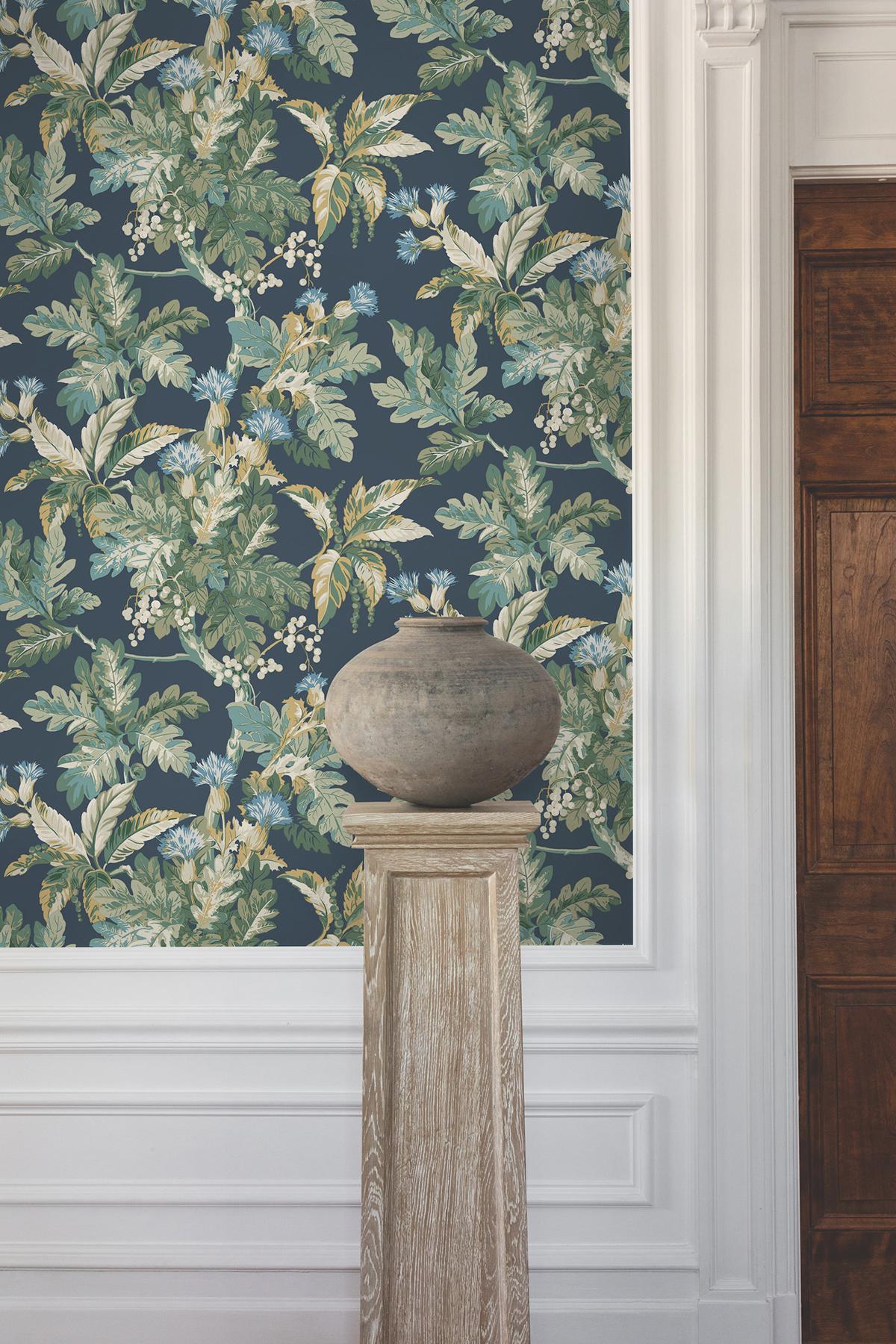 Ronald Redding Designs Briarwood Blue Wallpaper