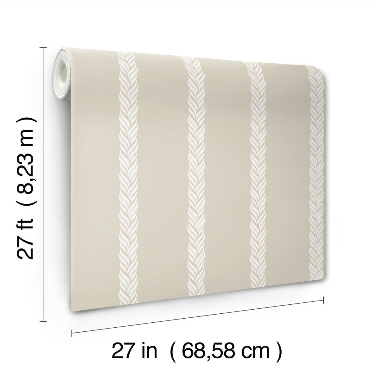 Ronald Redding Designs Braided Stripe Neutral Wallpaper