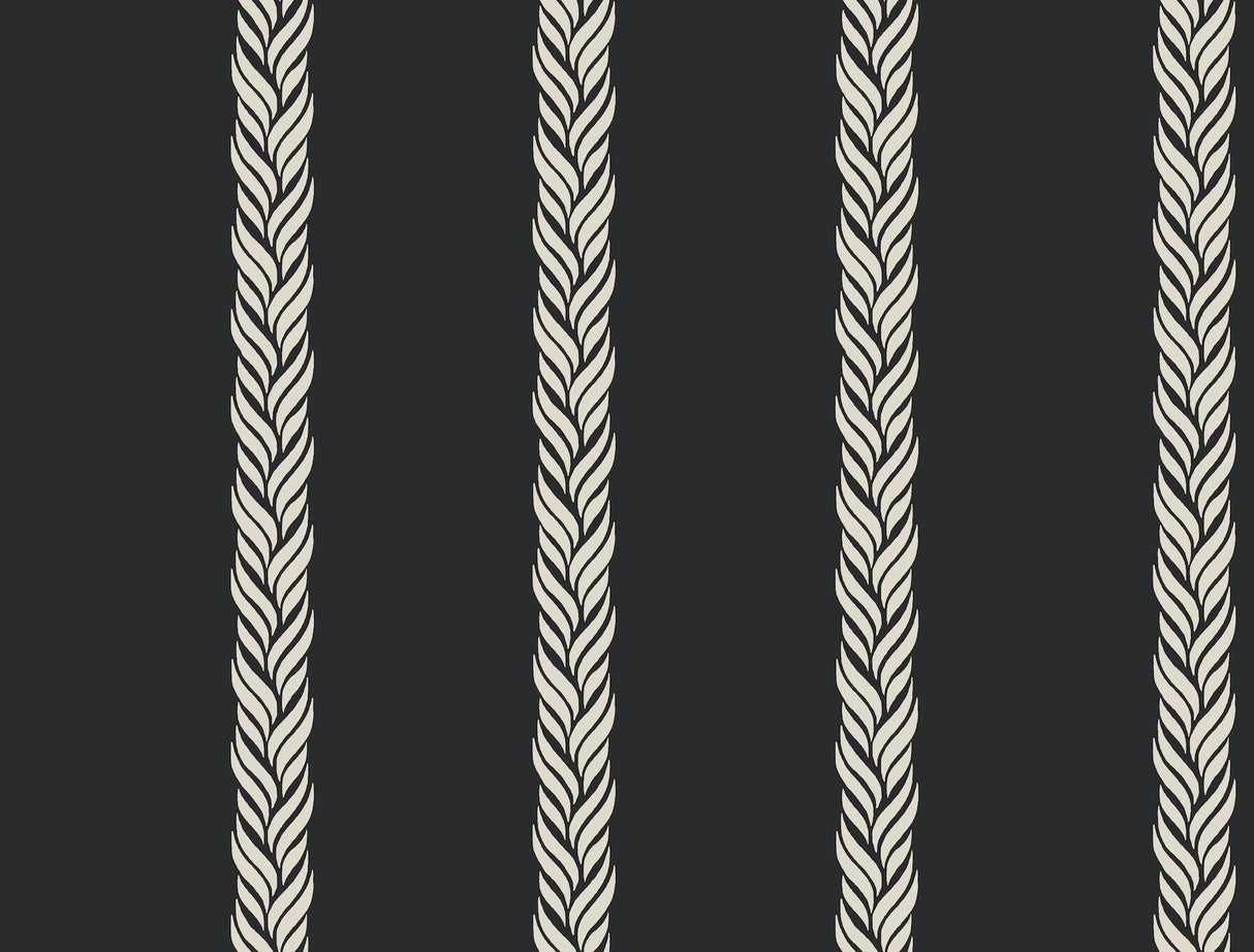 Ronald Redding Designs Braided Stripe Black Wallpaper