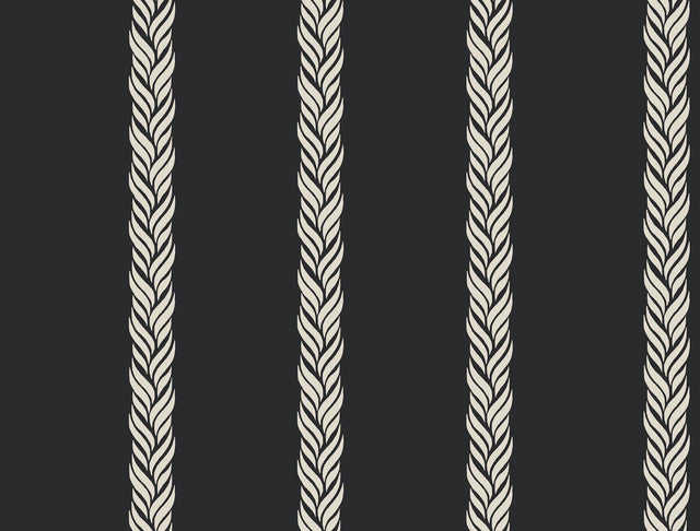 Ronald Redding Designs Braided Stripe Black Wallpaper