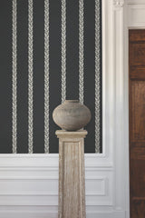 Ronald Redding Designs Braided Stripe Black Wallpaper