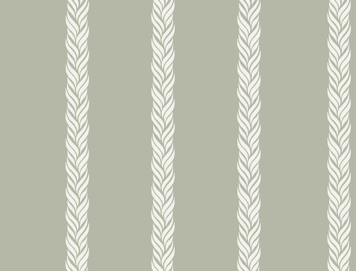 Ronald Redding Designs Braided Stripe Green Wallpaper