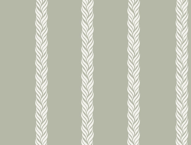 Ronald Redding Designs Braided Stripe Green Wallpaper
