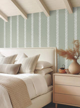 Ronald Redding Designs Braided Stripe Green Wallpaper