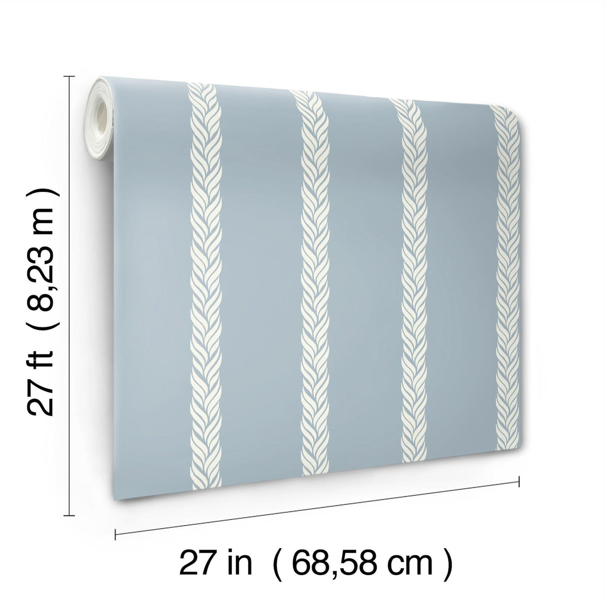 Ronald Redding Designs Braided Stripe Blue Wallpaper