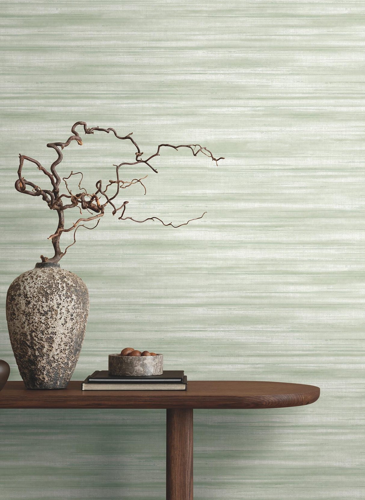 Ronald Redding Designs Brushed Linen Green Wallpaper