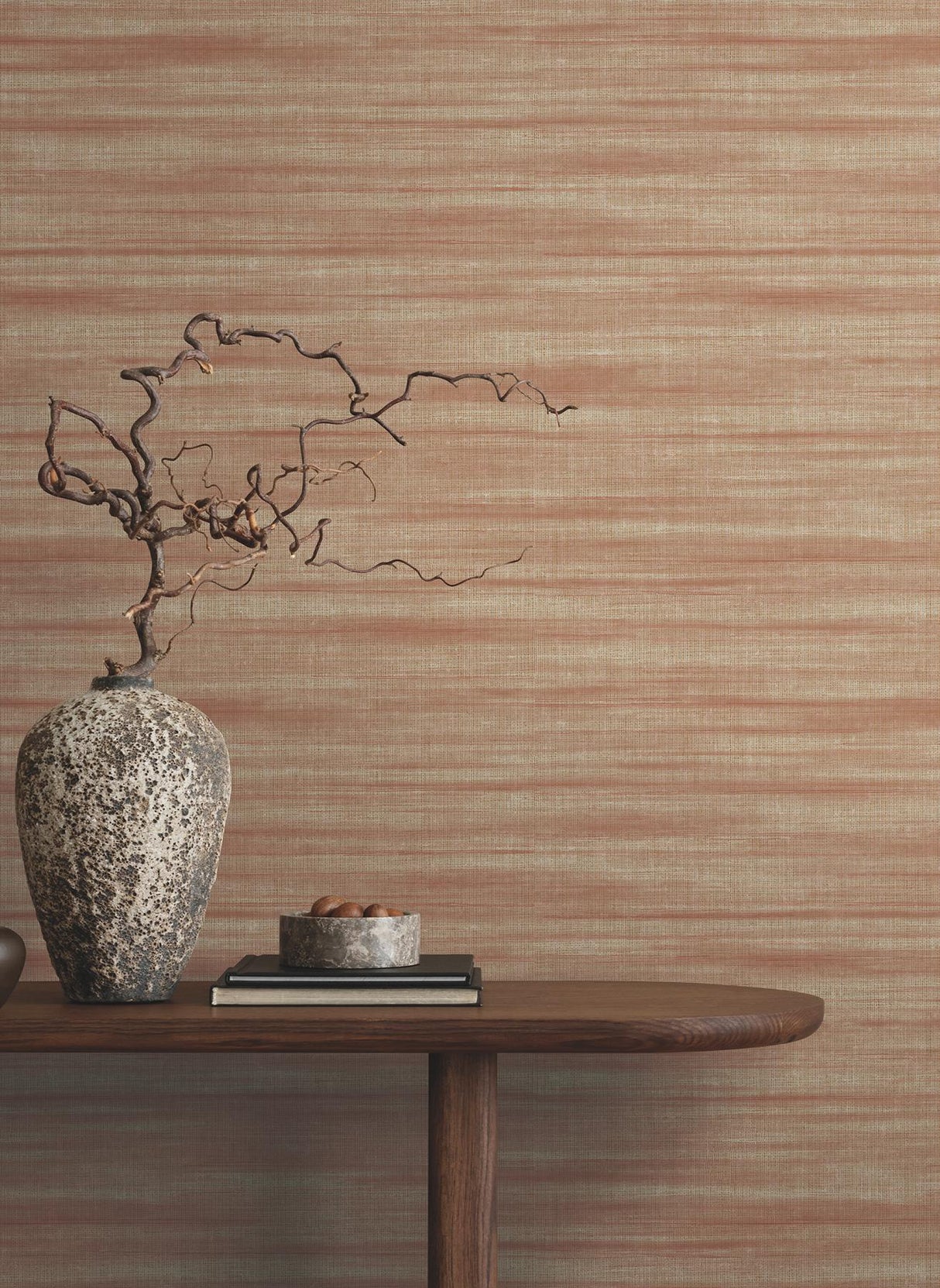Ronald Redding Designs Brushed Linen Red Wallpaper