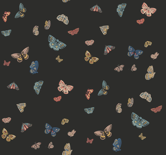 Rifle Paper Co. Butterfly House Black Wallpaper