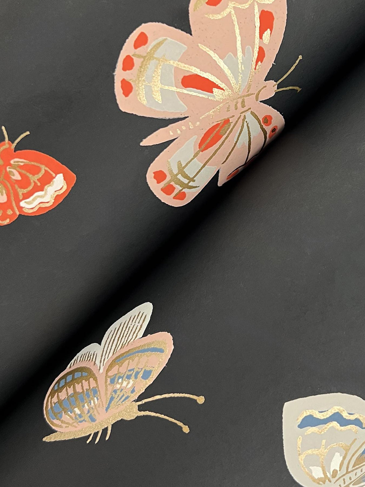 Rifle Paper Co. Butterfly House Black Wallpaper