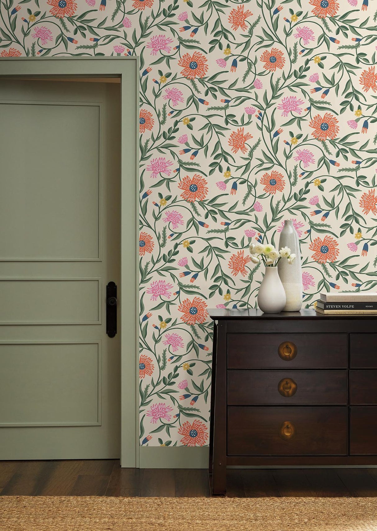 Rifle Paper Co. Aster Orange Wallpaper