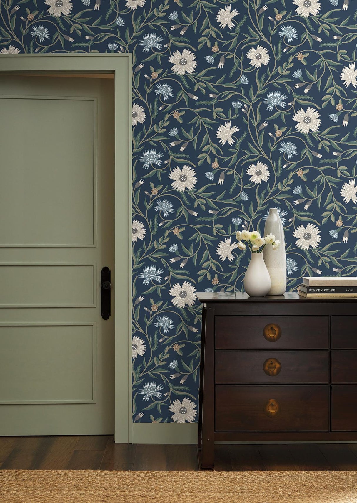 Rifle Paper Co. Aster Blue Wallpaper