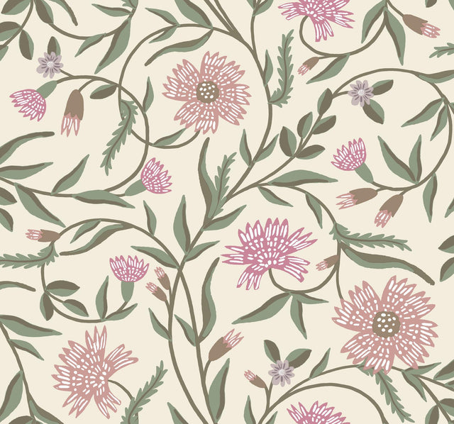 Rifle Paper Co. Aster Purple Wallpaper