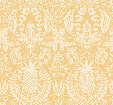 Rifle Paper Co. Pineapple Damask Yellow Wallpaper