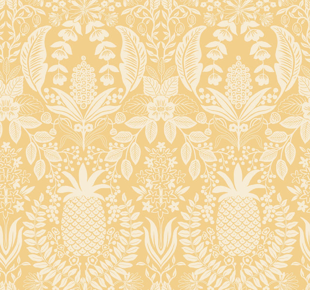 Rifle Paper Co. Pineapple Damask Yellow Wallpaper