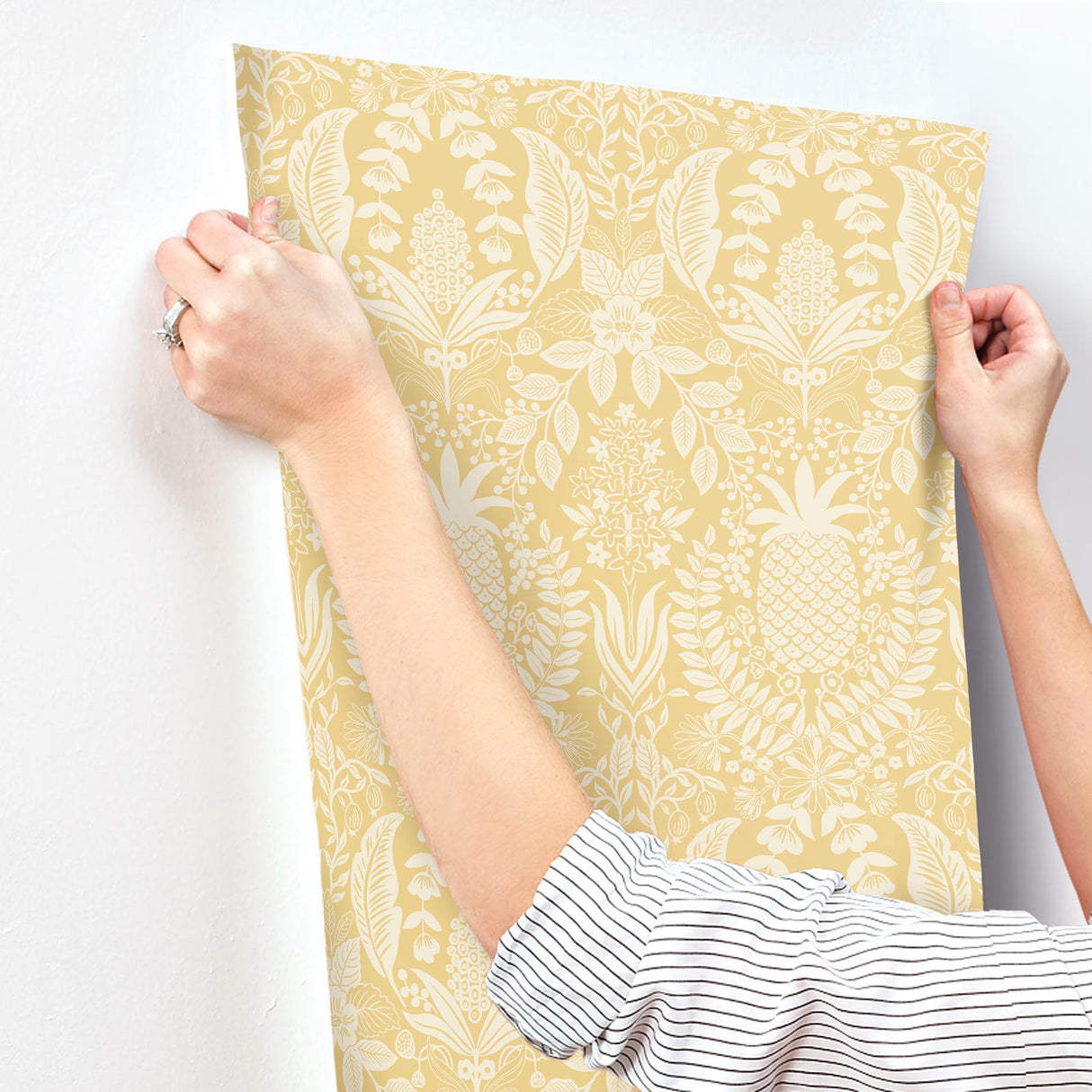 Rifle Paper Co. Pineapple Damask Yellow Wallpaper