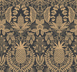 Rifle Paper Co. Pineapple Damask Black Wallpaper