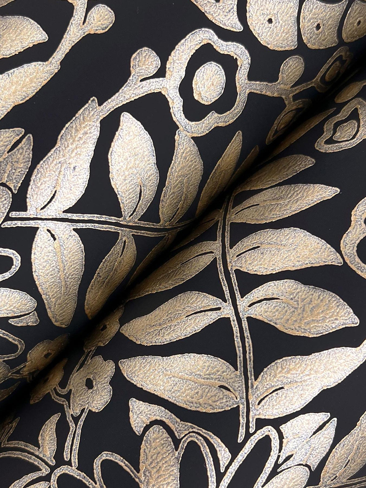 Rifle Paper Co. Pineapple Damask Black Wallpaper