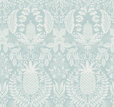 Rifle Paper Co. Pineapple Damask Blue Wallpaper