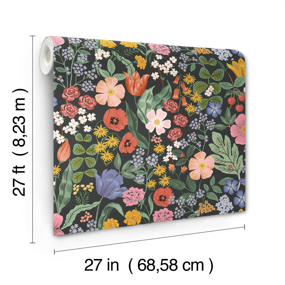 Rifle Paper Co. Blossom Black Wallpaper