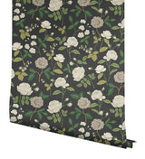 Rifle Paper Co. Roses Grey Wallpaper