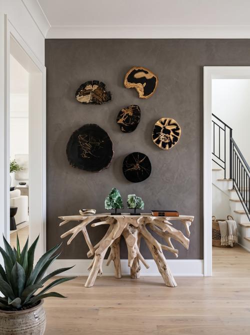 Phillips Collection Cast Petrified Wood Wall Tile Resin Wall Art