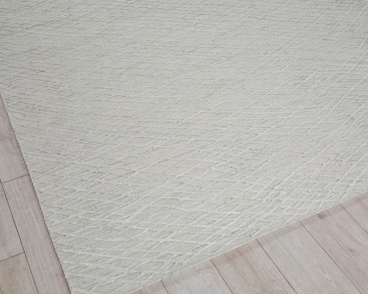 Exquisite Rugs Crescendo Handmade Handloomed Bamboo Silk 5328 Silver 10' x 14' Area Rug