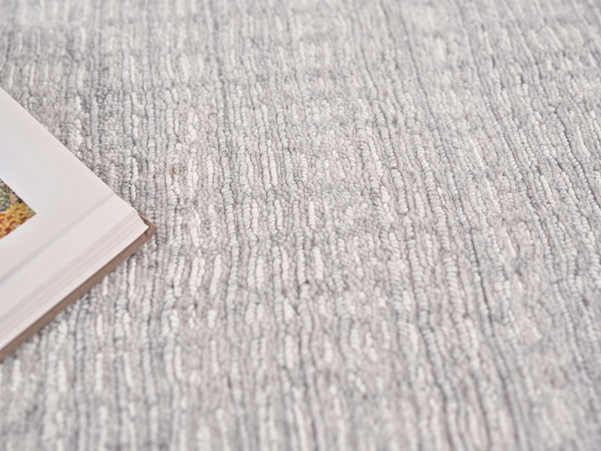 Exquisite Rugs Alpine Handmade Handloomed New Zealand Wool 5966 Silver/Ivory 15' x 12' Area Rug