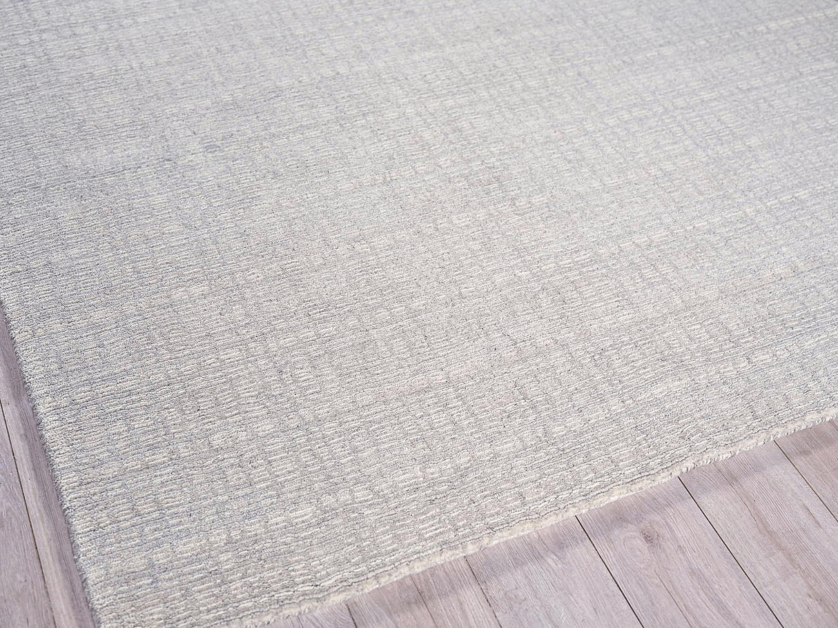 Exquisite Rugs Alpine Handmade Handloomed New Zealand Wool 5966 Silver/Ivory 12' x 9' Area Rug