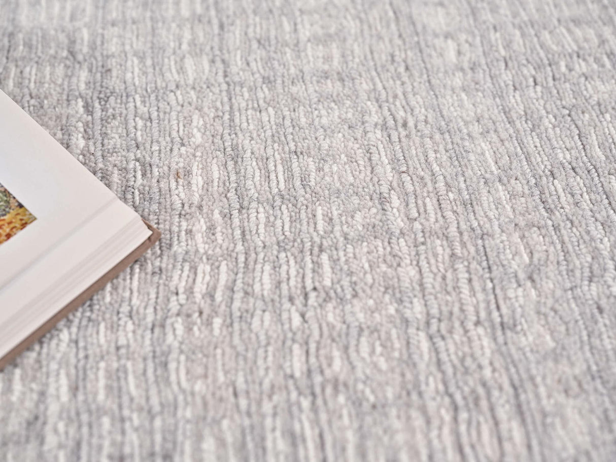 Exquisite Rugs Alpine Handmade Handloomed New Zealand Wool 5966 Silver/Ivory 12' x 9' Area Rug