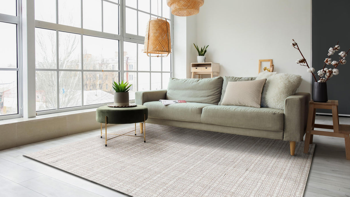 Exquisite Rugs Alpine Handmade Handloomed New Zealand Wool 5970 Light Beige/Ivory 3' x 2' Area Rug
