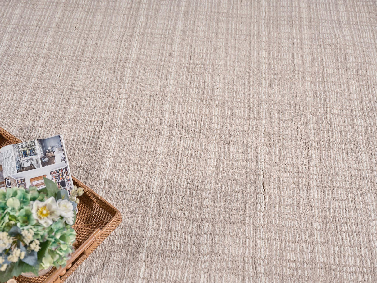 Exquisite Rugs Alpine Handmade Handloomed New Zealand Wool 5970 Light Beige/Ivory 9' x 6' Area Rug
