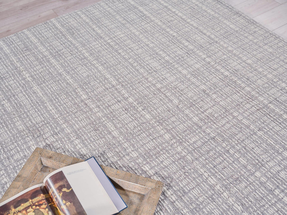 Exquisite Rugs Alpine Handmade Handloomed New Zealand Wool 5984 Gray/Ivory 8' x 10' Area Rug