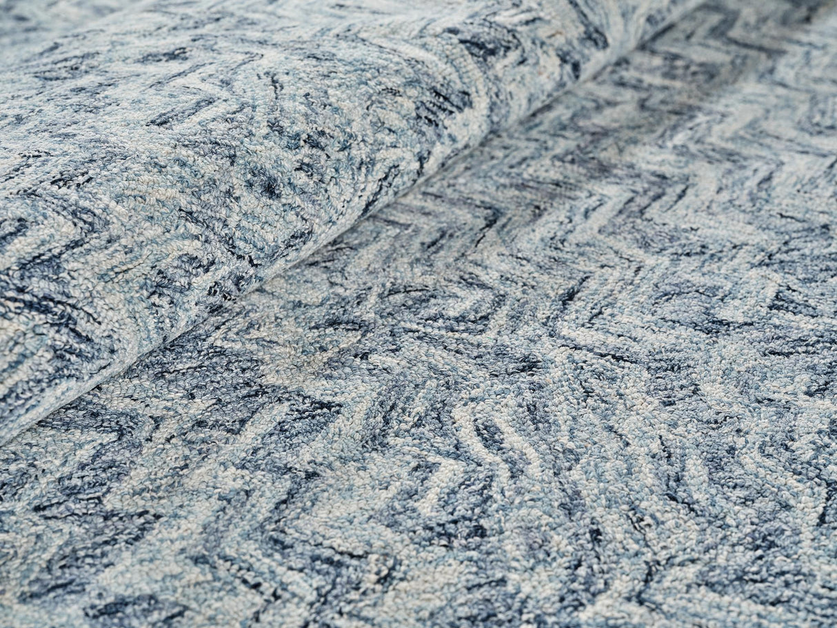Exquisite Rugs Veneta Handmade Hand-tufted New Zealand Wool on Canvas 6772 Blue 5' x 8' Area Rug