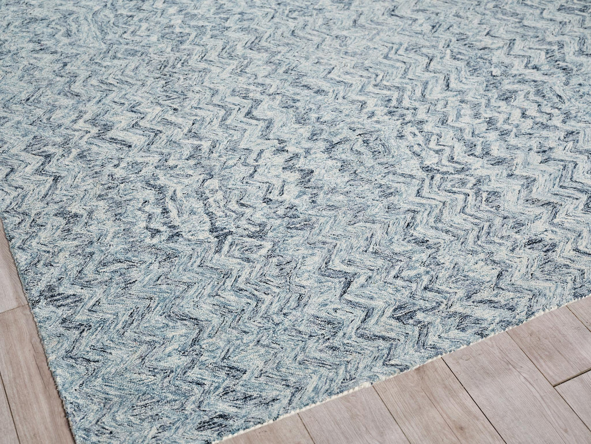 Exquisite Rugs Veneta Handmade Hand-tufted New Zealand Wool on Canvas 6772 Blue 5' x 8' Area Rug
