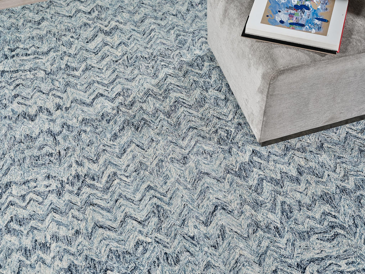 Exquisite Rugs Veneta Handmade Hand-tufted New Zealand Wool on Canvas 6772 Blue 5' x 8' Area Rug