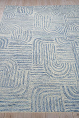 Exquisite Rugs Juno Handmade Hand-tufted New Zealand Wool on Canvas 6775 Blue/Ivory 8' x 10' Area Rug