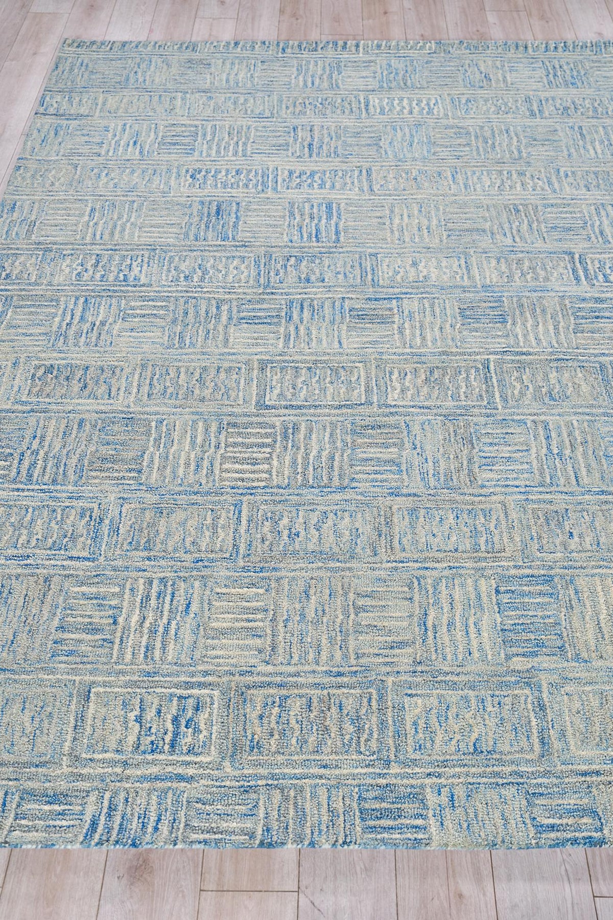 Exquisite Rugs Naturals Handmade Hand-tufted New Zealand Wool on Canvas 6778 Blue/Ivory 5' x 8' Area Rug